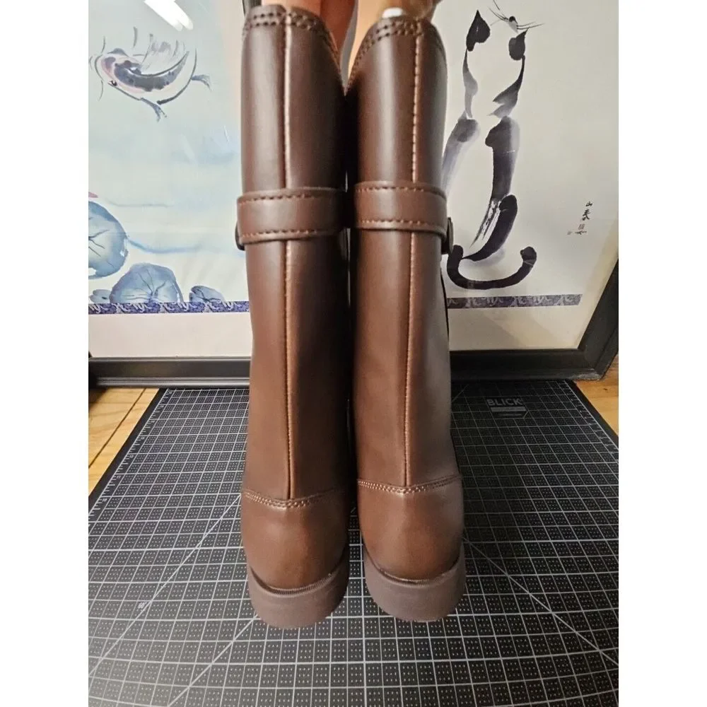 Stride‎ Rite Kids UK4/ US 5M Big kid BROWN Josephine Boots youth girl